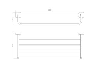Полка для полотенец  Wonzon & Woghand Still WW-6681 хром